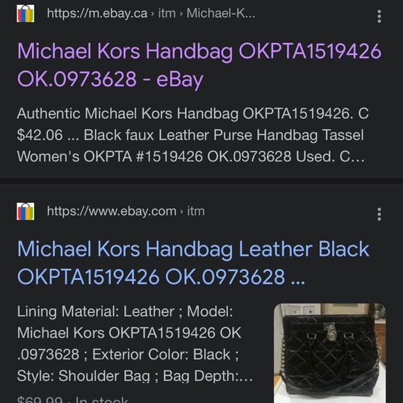 Authentic mikel kors bag with authenticity code written on buttons - Picture 8 of 9